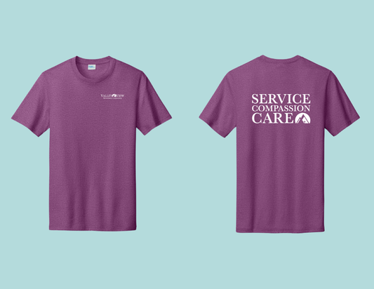 "Service, Compassion, Care" Purple T-Shirt